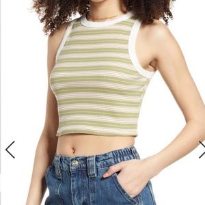 BP FREE w/purchase Nordstrom Ringer Tank in Green Kalee Stripe 1X